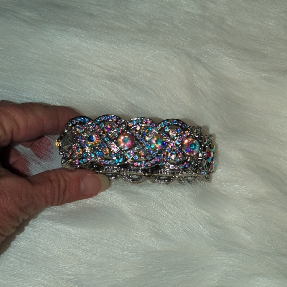 Elegant Silver and Multicolor Bracelet